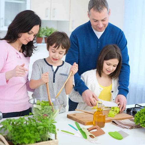 Leking 3 Pcs Kids Kitchen Knife, Plastic Serrated Edges Kids Knife Set for Cooking and Cutting Cakes, Fruits and Veggies, Perfectly Safe for Toddl...