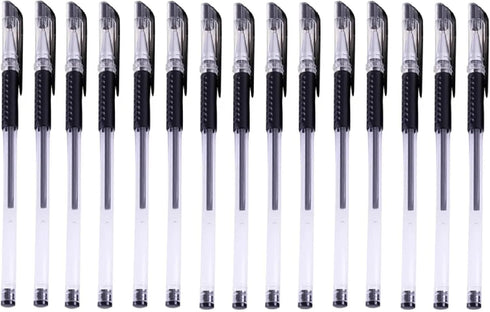 15 pcs gel pens economy pack, Fine tip quick-drying, great smooth writing experience best for home, schools & offices (15 pens/pack) (Black)...