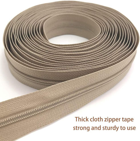 10Yards Bulk Zippers #3 Nylon Coil Zippers by The Yard with 15pcs Auto-lock Zipper Sliders and 10pcs Silver Pulls for Sewing Crafts Bages(#3 Candy...
