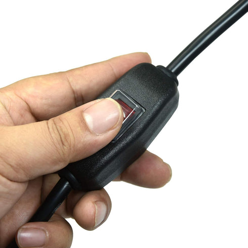 10FT 18 Gauge 3 Prong AC Power Cord Cable with ON/OFF Switch, Pigtail (Open End Wiring), NEMA 5-15 Plug SJTW 18AWG 10A125VAC...