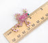 Gyn&Joy Gold Tone Rose Pink Colored Rhinestone Animal Frog Pin Brooch...