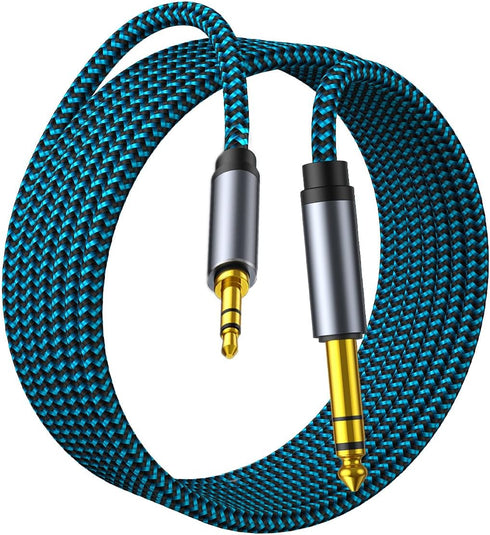 3.5mm to 6.35mm TRS Stereo Audio Cable 6.6ft 1/8 to 1/4 Stereo Cable 6.35mm 1/4" Male to 3.5mm 1/8" Male Bidirectional Cable for Guitar, Piano, Am...