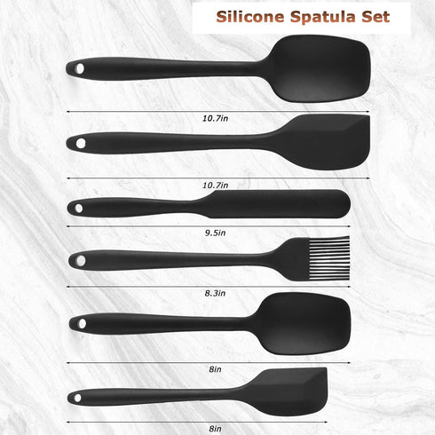 HANSGO 6PCS Silicone Spatula Set, Rubber Spatula High Heat-Resistant One Piece Seamless Design Cooking Spatulas Kitchen Utensils Set for Kitchen C...