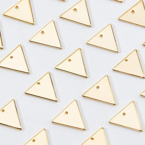 BENECREAT 30Pcs 18K Gold Plated Triangle Charms - 14x12mm Pendants for Necklace, Bracelet & Earring DIY...