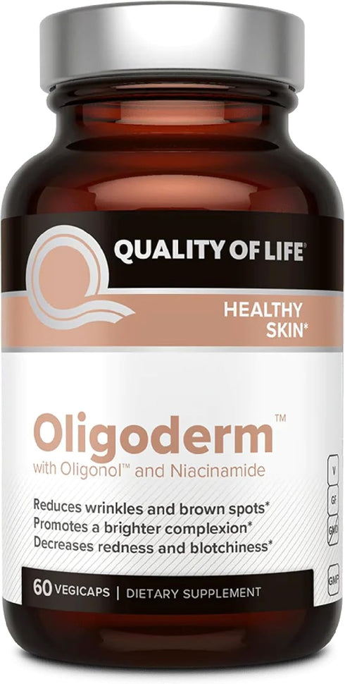 Quality of Life - Oligoderm - Premium Skin Support Supplement featuring Oligonol and Niacinamide - 60 Capsules...