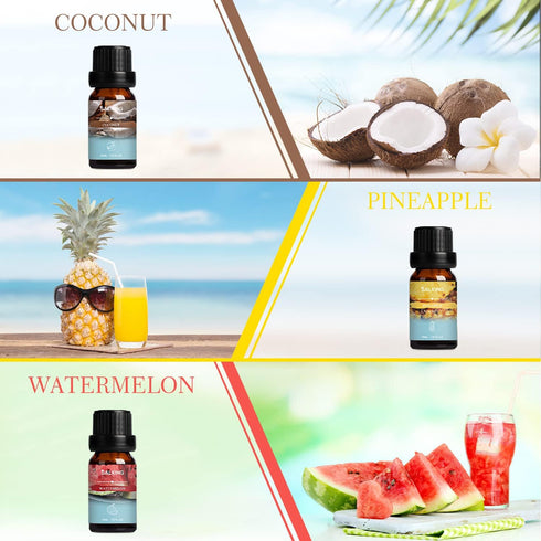 SALKING Summer Fragrance Oils Set, Premium Essential Oils Gift Set for Diffuser, Scented Oil for Soap & Candle Making - Ocean Breeze, Mojito, Coco...