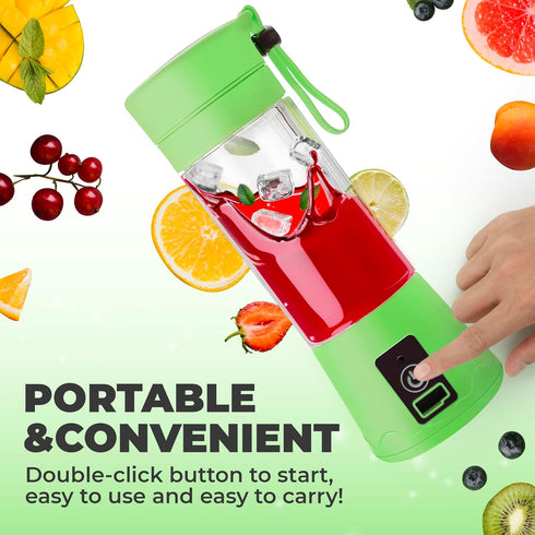 Portable Blender - Compact and USB Rechargeable Personal Travel Blenders for Smoothies, Shakes and Ice - Mini Fruit Juice Mixing Shaker Bottle - 3...