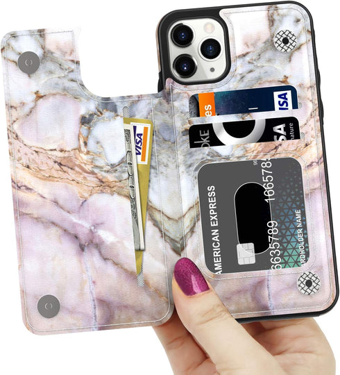 LETO for iPhone 11 Pro Max Case,Leather Wallet Case Flip Folio Cover with Fashionable Designs for Girls Women,Card Slots Kickstand,Protective Phon...