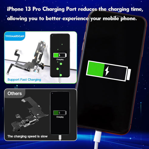 Dock Connector Replacement for iPhone 13 Pro USB Charging Port Flex Cable Microphone Replacement for iPhone 13 Pro with Tools...