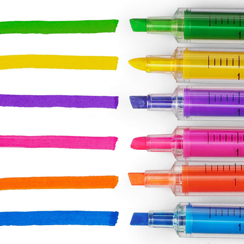 6 Syringe Ballpoint Pens + 6 Syringe Highlighters, Syringe Pen Multi Color Novelty Pen for Student School Supplies(12 Pack)...