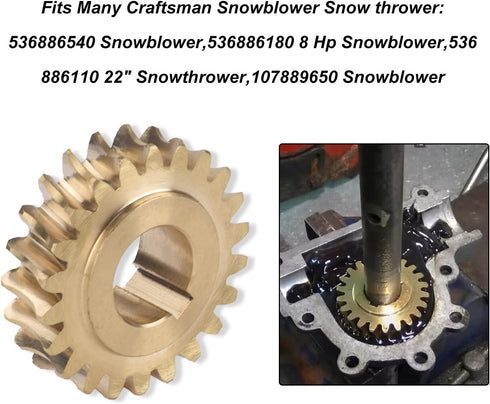 51405MA 51279MA Worm Gear & Gasket Kit Compatible With Craftsman SnowThrower for 2 Dual Stage Snowblower 536886540 536886180 601002109, Replaces M...