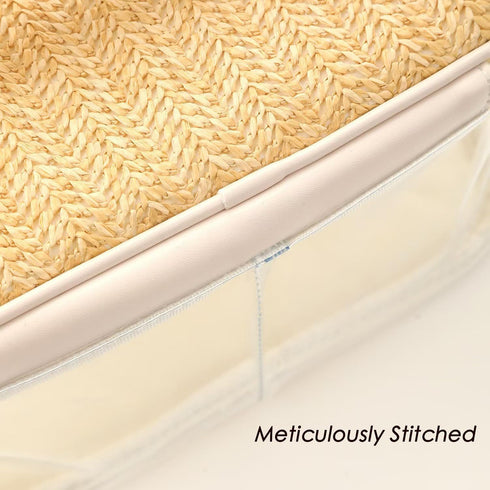 Boho Large Clear PVC Waterproof Makeup Bag with handle, Transparent Zipper Cosmetic Bag for Travel, Beach Bag for Sun screen Skincare (01Large siz...