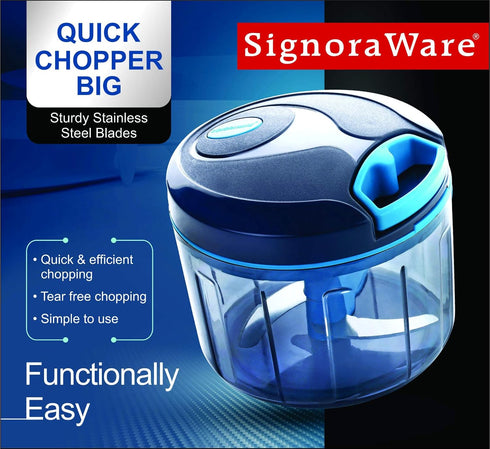 SIGNORAWARE Manual Food Processor, Vegetable Chopper -Easy Pull Hand String- Portable Stainless Steel Hand Food Chopper, Cutter, Garlic Mincer, On...