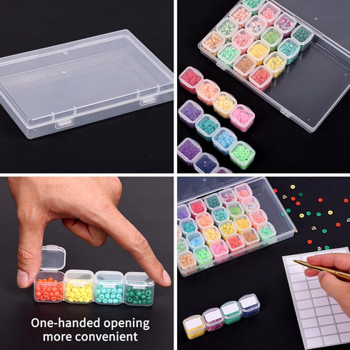 SGHUO Diamond Art Painting Bead Storage 3 Pack 28 Grids Diamond Art Accessories Boxes Plastic Organizer, Bead Organizer...