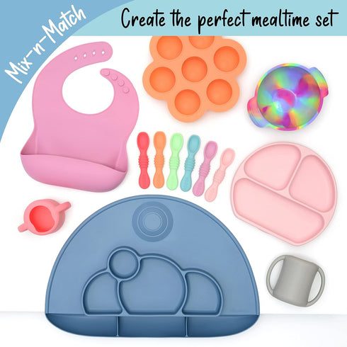 Silicone Chew Spoon Set for Babies and Toddlers - Safety Tested - BPA Free - Microwave, Dishwasher and Freezer Safe - Earth Shades...