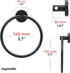 Matte Black Towel Ring – Heavy Duty SUS304 Stainless Steel Rust Proof Hand Towel Holder Hanger for Bathroom, Kitchen Wall Mounted – Round Shape To...