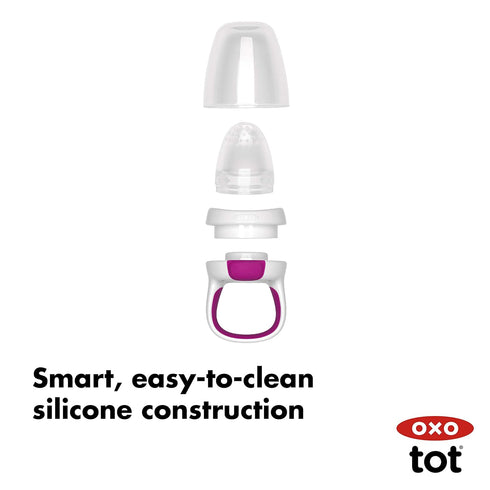 OXO Tot Silicone Self-Feeder 2 Pack Teal/Pink...