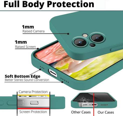 Compatible with OnePlus Nord N20 5G Case Silicone Liquid Dark Green, Soft Smooth Touch Phone OnePlus Nord N20 5G Case Silicone Shockproof Thin Cov...