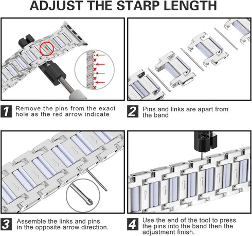 Moolia Metal Band Compatible with Apple Watch Band 38/40/41/42mm Women Rhinestones Resin Wristband Bling Diamond Bracelet for iWatch Series 10 9 8...