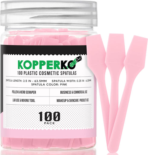 100 Pack 2.5 Inch Cosmetic Spatulas - Small Plastic Spatula for Cosmetics, Creams, & Crafts | Makeup Spatula or Multipurpose Mini Applicator for M...