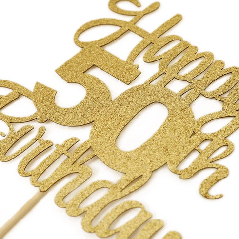 Happy 50th Birthday Cake Topper - 50th Birthday Decorations,50th Topper,50 Cake Party Decorations,50 Anniversary Decor...