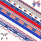 12 Rolls Patriotic 4th of July Ribbons, 3/8" Patriotic Star Stripe Grosgrain Ribbons Red White Blue Solid Ribbons for America Flag Labor Day Buffa...