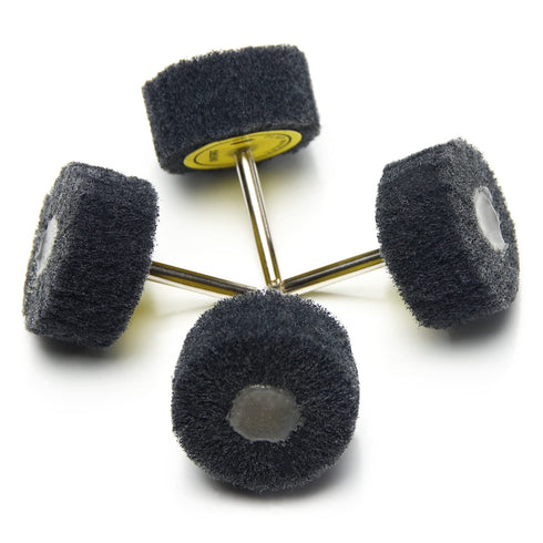 Utoolmart 4Pcs 6mm Shank 2 Inch Dia 800 Grits Cylindrical Head Nylon Fibre Abrasive Flap Wheel Grey...