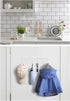 YiZhi Adhesive Wall Hooks Rack Kitchen Rail, Space Saving Utensil Holder No Drilling Wall Mounted Accessory Hanger with 6 Hooks for Kitchen Bathro...