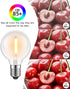 GLUROO G40 LED Replacement Light Bulbs, 1W Shatterproof Globe Bulbs for Outdoor String Lights Dimmable Eidison Bulb fits E12 C7 Screw Base, Equval...