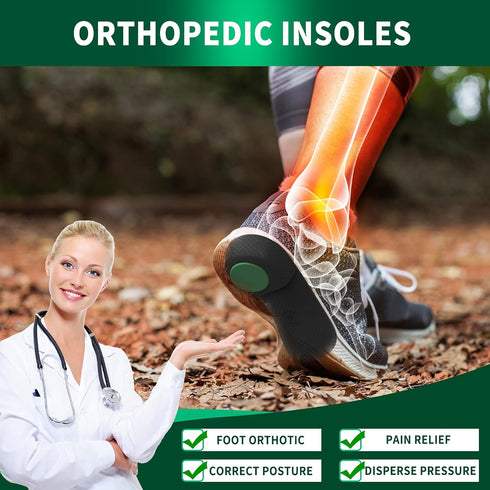 Plantar Fasciitis Orthotic Shoe Insoles, QBK High Arch Support Inserts for Dispersal Heel Pressure and Pain Relief?L...
