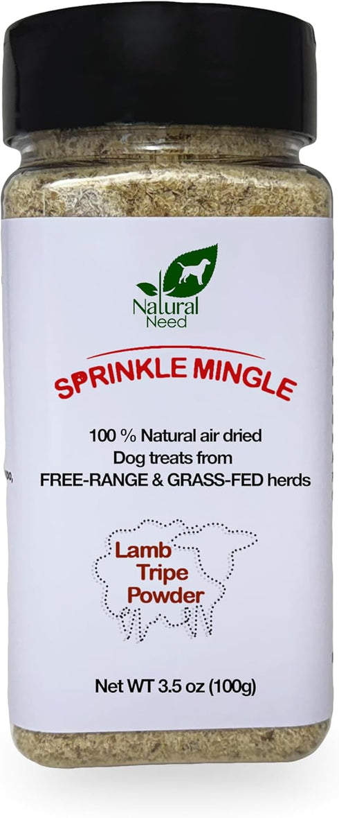 Sprinkle Mingle - All Natural, Grass-Fed & Free-Range, 100% Lamb Tripe Topper with Probiotics for Dog Food, 3.5oz...