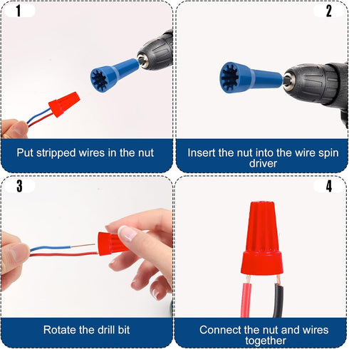Wire Twister Tool for Drill, 3.31x1.06" Wire Twisting Spinner Tool, Strong Wire Spin Driver Nut Electrical Wire Connector Driver with 1/4" Chuck f...