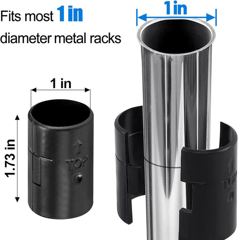 8 Pcs Wire Shelving Shelf Lock Clips for 1" Post - 4 Pairs of Shelving Sleeves Replacements for Wire Shelving System Plastic Accessories Parts...