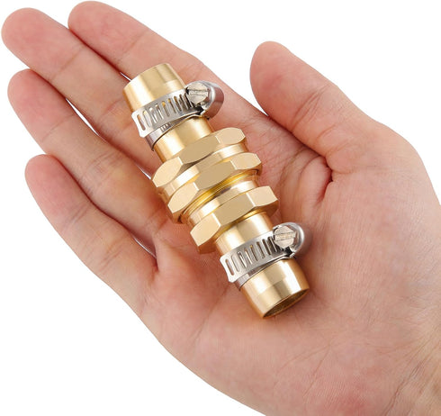 Garden Hose Repair Connector with Clamps, Fit for 3/4 Inch or 5/8 Inch Male and Female Garden Hose Fittings, 2 Set...