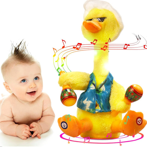 Emoin Dancing Duck Toys,Talking+Singing+Dancing+Recording+Glowing Duck Toy,Mimicking Toy Repeats What You Say Interactive Plush Toy, Glowing Duck ...