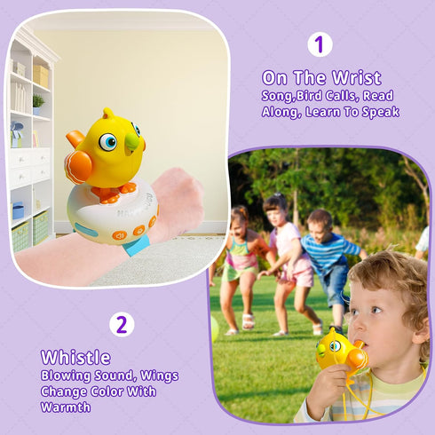 Toddler Toys 2-3, Interactive Musical Electronic Pets Talking Bird for Kids, Early Educational Learning Toys with 26 Songs & Recording, 1 2 3 4 Ye...
