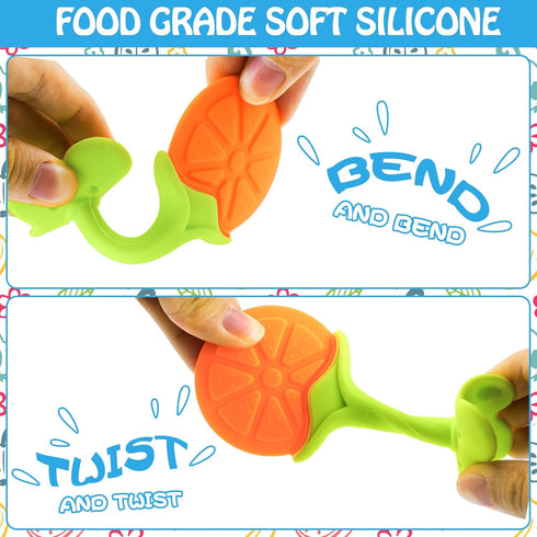 Teething Toys (5 Pack) - Tinabless Infant Teething Keys Set, BPA-Free, Natural Organic Freezer Safe for Infants and Toddlers, Silicone Baby Teethe...