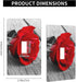 Red Rose Wall Plate 1 Gang Single Toggle Decorative Light Switch Cover Modern Abstract Switch Plate Cover for Bedroom Kitchen Decor Wooden Board G...