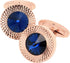 Round Crystal Silver Cufflinks for Men With Gift Box Green/Blue/Colorful Crystals Men's Cuff Link Set for Wedding Shirt Party Business Birthday An...