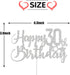 Silver Glitter Happy 30th Birthday Cake Topper - 30th Birthday Cake Topper, 30th Birthday Party Decoration...