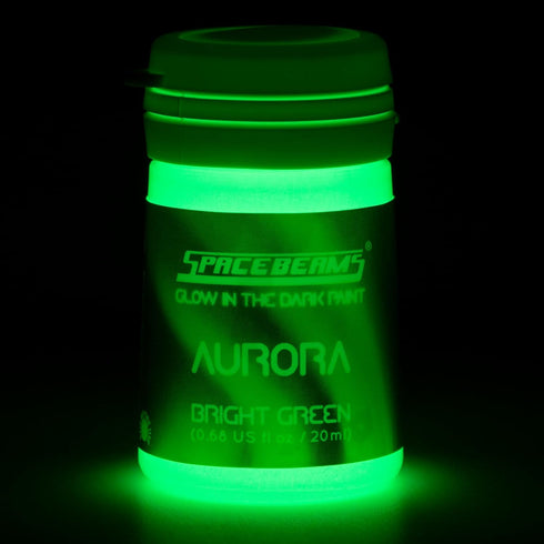 SpaceBeams Aurora Glow in the Dark Paint (0.68 Fl Oz) Bright Green Glow, Non-Toxic, Water Based...