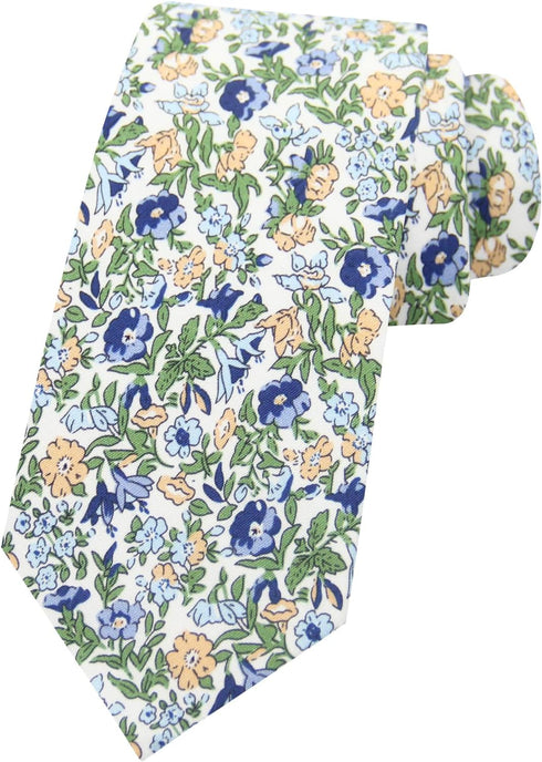 Mens Tie, Floral Neck Tie, Skinny Ties for Men 2.56'', Flower Printed Cotton Neck tie for Wedding Business Groom...