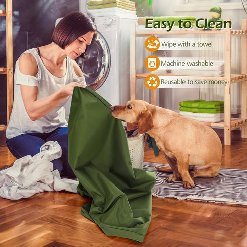 Waterproof Dog Bed Cover, Replacement Dogs Beds Covers with 3-Sided Continuous and Smooth Zipper, Washable Removable Pet Bed Mattress Protector Co...