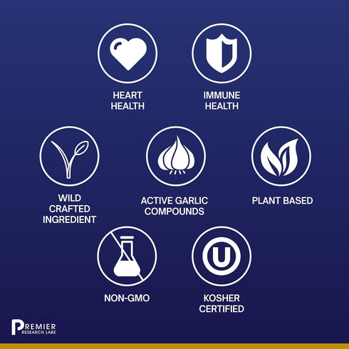 Premier Research Labs Allicidin - Garlic Allicin Supplement, Garlic Supplements, Garlic Pills, Allicin Extract, Garlic Extract, Odorless Garlic Ca...