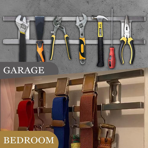 YIIYIIN 18 Inch Magnetic Knife Holder for Wall Mount-Magnetic Knife Strips with 12 Hook-304 Stainless Steel Wall Magnetic Knife Bar Rack-Knife Blo...