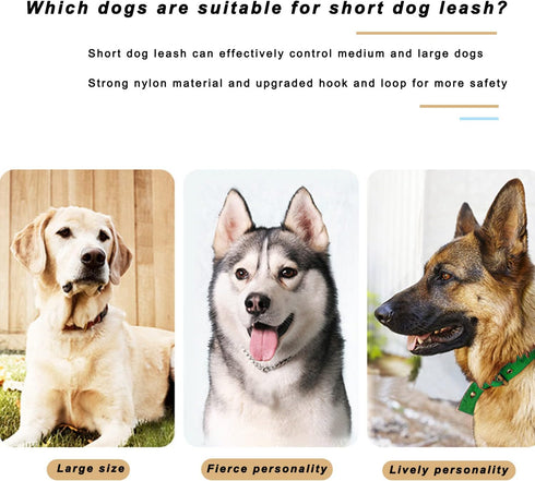 Nylon Short Dog Leash for Dog Training, Traffic Padded Handle, Short Dog Lead for Training Control, Reflective Threads Pet Leashes for Large Dogs ...