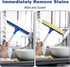Professional Window Squeegee,2 in 1 Squeegee Window Cleaner with Long Stainless Steel Handle,Sponge Car Window Squeegee for Gas Station, Glass,Sho...