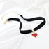 Vintage Black Choker Necklace for Women, Velvet Drip oil Red Heart Black Choker, Valentines Day Halloween Cosplay Party Jewelry, Adjustable Length...