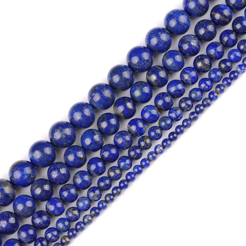 8MM Natural Lapis Lazuli Blue Gemstone Good Luck Stone Bulk for Jewelry Making DIY Gifts for Women (8mm, Lapis Lazuli)...