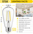Vintage LED Edison Bulbs, 6W, Equivalent 60W, High Brightness Cool White 4000K, ST58 Antique LED Filament Bulbs with 90+ CRI, E26 Medium Base, Dim...